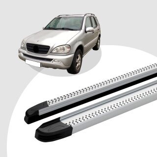 Trittbretter passend für Mercedes ML W163 ab 02/1998-06/2005 (Model: MAJA, Farbe: Silber) ABE