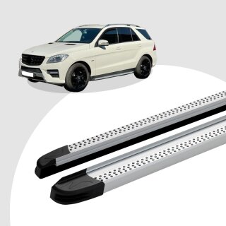 Trittbretter passend für Mercedes ML W166 ab 06/2011-02/2015 (Model: MAJA, Farbe: Silber) ABE