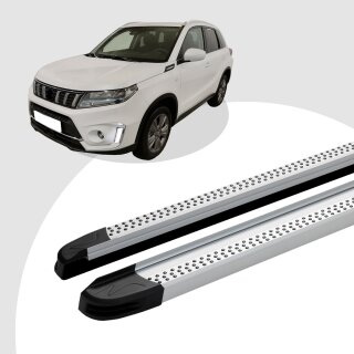 Trittbretter passend für Suzuki Vitara ab 02/2015 (Model: MAJA, Farbe: Silber) mit ABE