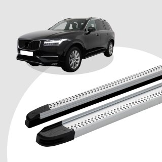 Trittbretter passend für Volvo XC90 ab 09/2014 (Model: MAJA, Farbe: Silber) mit ABE