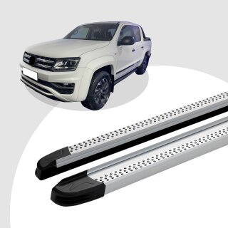 Trittbretter passend für VW Amarok ab 09/2010 (Model: MAJA, Farbe: Silber) mit ABE