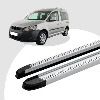 Trittbretter passend für VW Caddy ab 03/2004-05/2015 (Model: MAJA, Farbe: Silber) mit ABE