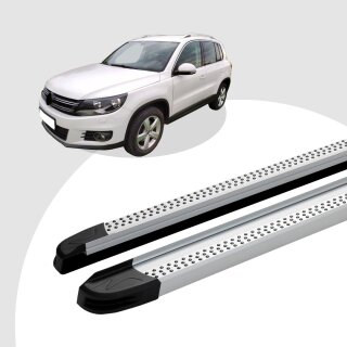 Trittbretter passend für VW Tiguan ab 09/2007-12/2016 (Model: MAJA, Farbe: Silber) mit ABE