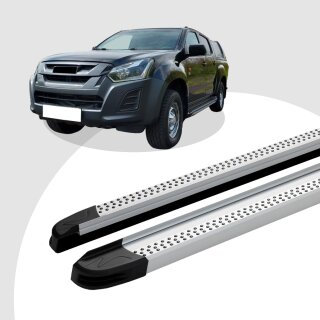 Trittbretter passend für Isuzu D-Max ab 2012-2019 (Model: MAJA, Farbe: Silber)