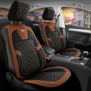 Sitzbezüge passend für Opel Meriva (Schwarz-Braun) Komplett