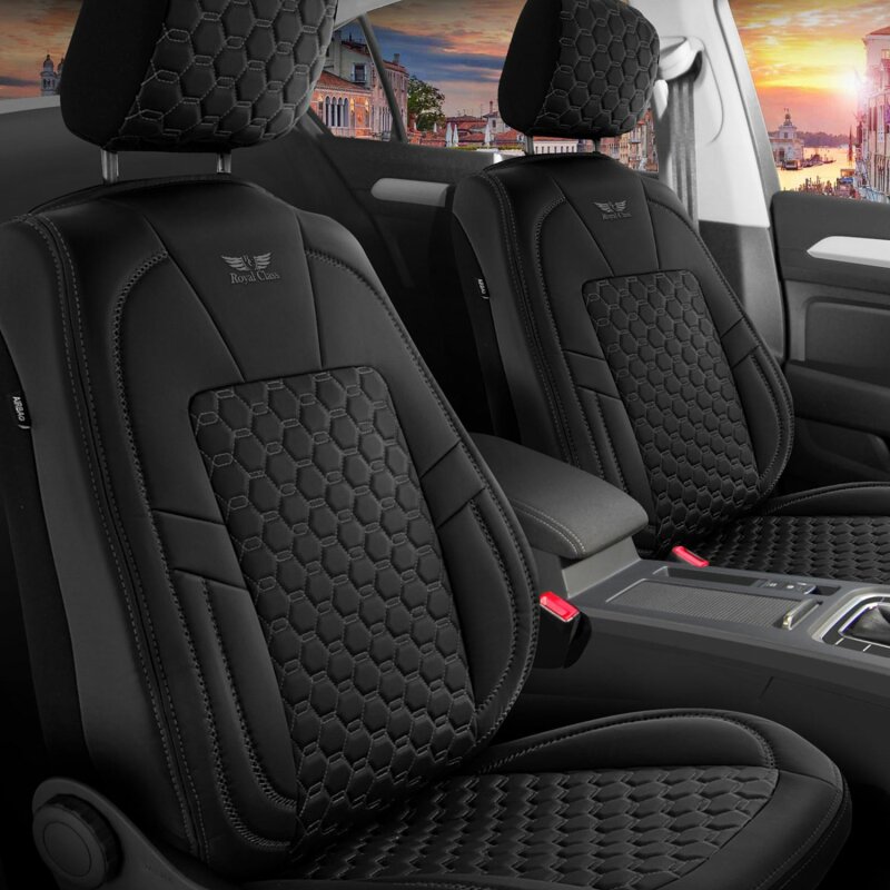 Sitzbezüge passend für Mazda 2 (Schwarz/Black) - RoyalClass