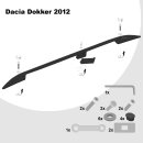 Dachreling passend f&uuml;r Dacia Dokker Baujahr ab 2012 (Schwarz) mit ABE