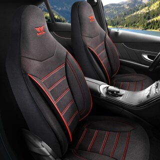 Sitzbezüge passend für VW Tiguan (Model: Pilot - Schwarz-Rot)