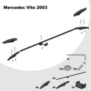 Dachreling passend f&uuml;r Mercedes Benz Vito L2 mittel (MWB) Baujahr ab 2003&ndash;2014 (Schwarz) mit ABE