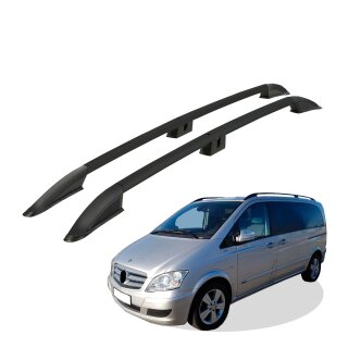 Dachreling passend für Mercedes Benz Viano L2 mittel (MWB) Baujahr ab 2003–2014 (Schwarz) mit ABE