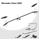 Dachreling passend f&uuml;r Mercedes Benz Viano L2 mittel (MWB) Baujahr ab 2003&ndash;2014 (Schwarz) mit ABE