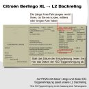 Dachreling passend f&uuml;r Citroen Berlingo 3 L2 lang (LWB) Baujahr ab 2018 (Schwarz) mit ABE