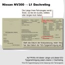 Dachreling passend f&uuml;r Nissan NV300 L1 kurz (SWB) Baujahr ab 2015 (Aluminium) mit ABE