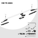 Dachreling passend f&uuml;r VW T5 L1 kurz (SWB) Baujahr ab 2003 (Aluminium) mit ABE